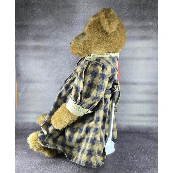 Boyds Bears Eugenia #9195 Plush Teddy Bear with Plaid‎ Dress & Bow Collectible - Picture 2 of 6